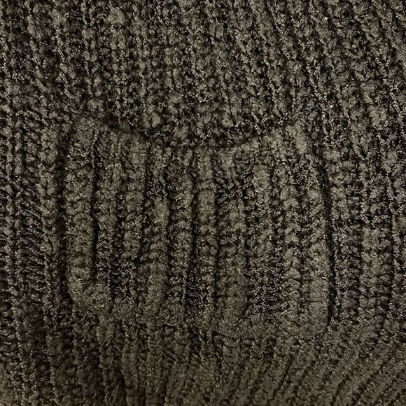 POL Black Chunky Knit Sweater Size M Patch Pockets Oversized Cozy Boho Relaxed - Picture 5 of 10